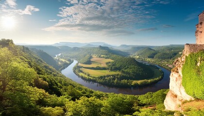 Wall Mural - panoramic view of dordogne valley in france