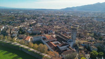 Sticker - Aerial view of Lucca medieval town, Tuscany - Italy