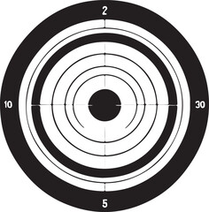 Shooting target icon, vector black color silhouette 