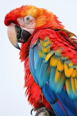Wall Mural - A vibrant parrot sits atop a tree branch, its feathers shining in the sunlight