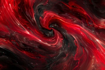 Canvas Print - Abstract Red and Black Swirl