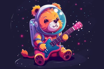 Sticker - Space Bear Guitarist