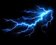 © Cetin - Blue lightning bolt on black background