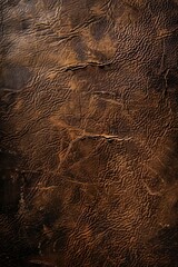 Wall Mural - A close-up shot of brown leather surface with natural imperfections and grain patterns