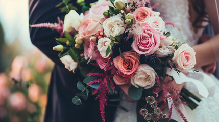 Wall Mural - wedding bouquet of roses