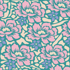 Floral abstract seamless patterns. Vector design for different surfases.