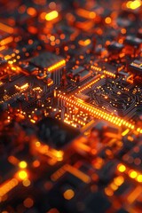 Poster - A detailed view of an electronic circuit board with various components and wires