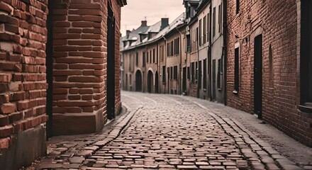 Wall Mural - Cobblestone floor in a European village.