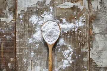 Baking Soda on wooden rustic table