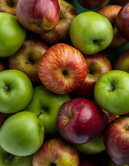 Wall Mural - Pile of fresh red and green apples.