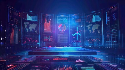 Poster - Predictive analytics, business intelligence, data analysis and visualization concept. Machine learning, artificial intelligence (AI) and statistical model for predictions future outcomes, performance