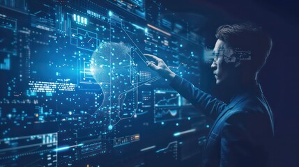 Poster - Predictive analytics, business intelligence, data analysis and visualization concept. Machine learning, artificial intelligence (AI) and statistical model for predictions future outcomes, performance