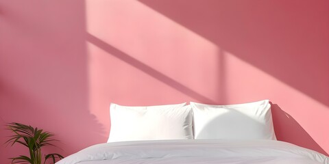 Wall Mural - Contrast bright walls in a white bedroom for a vibrant aesthetic. Concept Bright Walls, White Bedroom, Vibrant Aesthetic, Contrast Photography