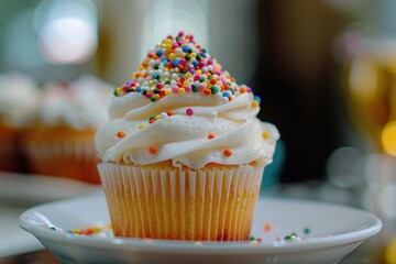 Wall Mural - cupcake with icing and sprinkles