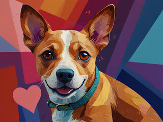 Wall Mural - Cubist Dog