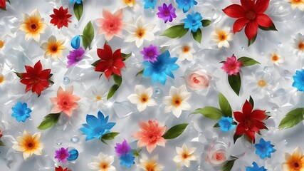 Sticker - flowers and butterflies