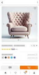 Wall Mural - Online marketplace application and website animation. E-commerce and shopping for furniture products. Marketing, commerce and seat sales home page.