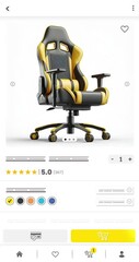 Wall Mural - Online marketplace application and website animation. E-commerce and shopping for office chair products. Marketing, commerce and gaming chair sales home page.