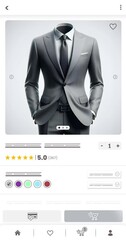 Wall Mural - Online marketplace application and website animation. E-commerce and shopping for men's clothing products. Marketing, commerce and Suit sales home page.