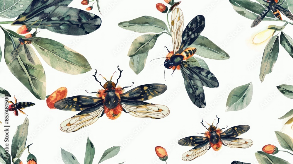 Illustration of drawing of fireflies with different angles isolated on ...