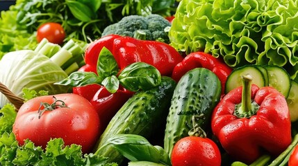 Poster - Healthy food and vegetable on the table