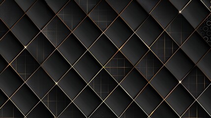 Wall Mural - Black and Gold Geometric Pattern