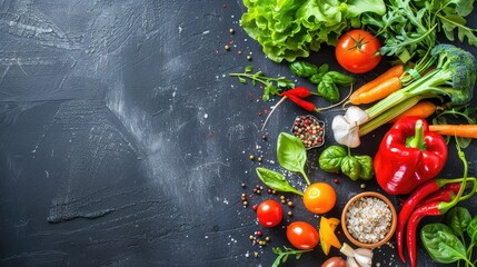 Healthy food and vegetable on the table