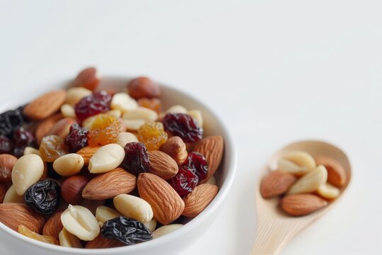 Healthy Snack Bowl with Nuts and Raisins
