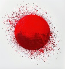 Wall Mural - Vivid Red Circle on Abstract Background