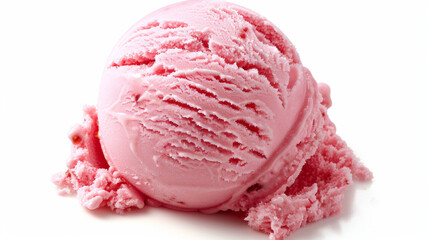 Canvas Print - A scoop of pink strawberry ice cream.