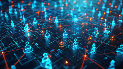 Social media platforms like Facebook and Twitter allow people all over the world to talk to each other. 3D images can be used to show how these connections work.