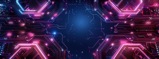 Poster - A computer chip with a bright light shining on it