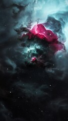 Wall Mural - An animated push towards a cosmic nebula with a storm  lighting up it's core. Includes five different focal length shots. 