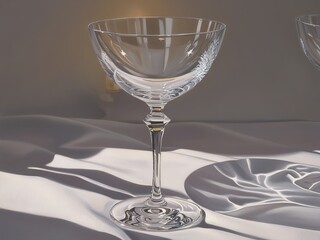 very elegant transparent wine glass