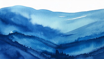 Wall Mural - abstract watercolor hand painted blue background 