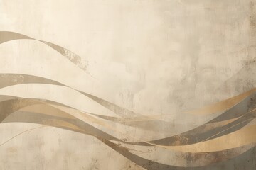 Wall Mural - Abstract Beige and Gold Swirls