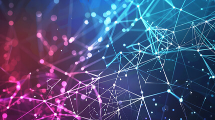 Vibrant Network: Abstract Pink and Blue Technology Background
