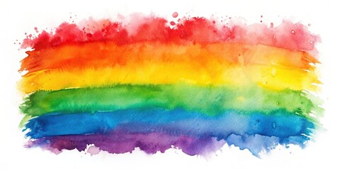 Vibrant Pride Day themed rainbow watercolor painting with LGBT concept, Pride, rainbow, watercolor, LGBT, celebration