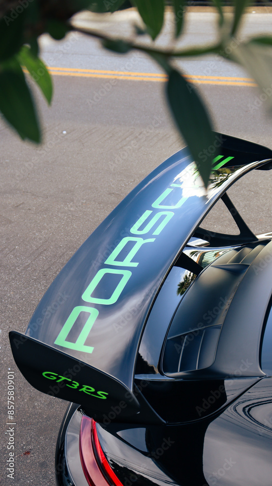 Gt2 Rs Rear Wing Black Porsche 911 GT2 RS rear end detail, Luxury Race Car wing focused ...