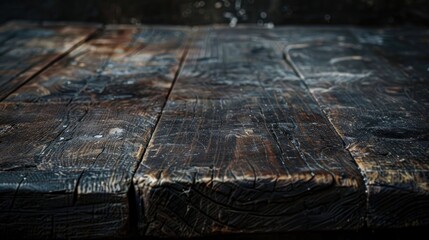 Wall Mural - Grunge rustic wooden table with dark textured natural pattern
