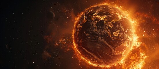 Wall Mural - Burning Earth: A Planet in Flames