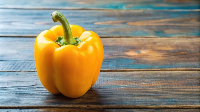 Vibrant yellow bell pepper with fresh, crisp texture and sweet flavor, produce, vegetable, healthy, organic, natural, colorful