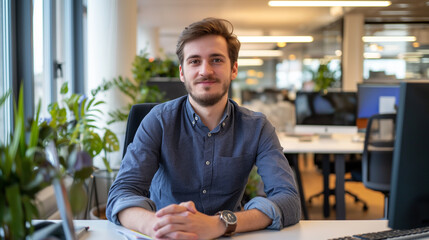 Poster - portrait of  Digital Marketing Manager working in modern office
