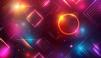 Poster - Neon Geometric Abstract Art