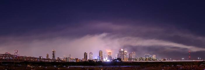 Wall Mural - 花火のあとの大阪の夜景