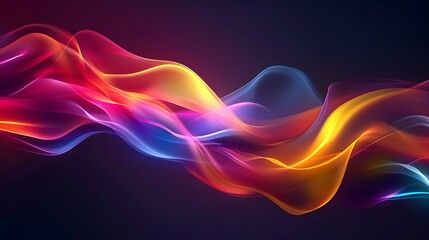 Aufkleber - Abstract Wavy Lines in Vibrant Colors