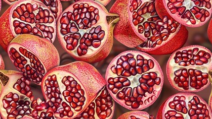 Wall Mural - Pomegranate Fruit Still Life -  A Close-Up View