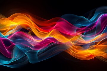Aufkleber - Abstract Wavy Pattern with Vibrant Colors