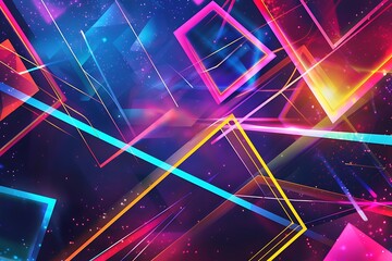 Aufkleber - Abstract Neon Geometric Pattern