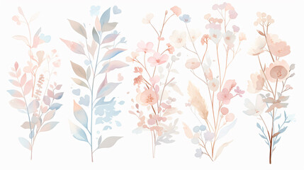 Poster - Watercolor floral illustration with copy space text for wedding, invitation, and branding.
